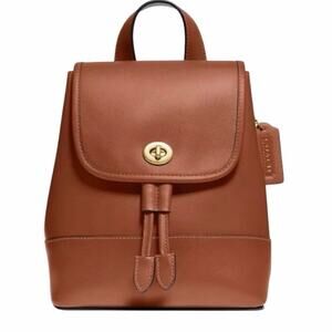 Coach Original Glovetanned Brown Leather Turnlock Backpack